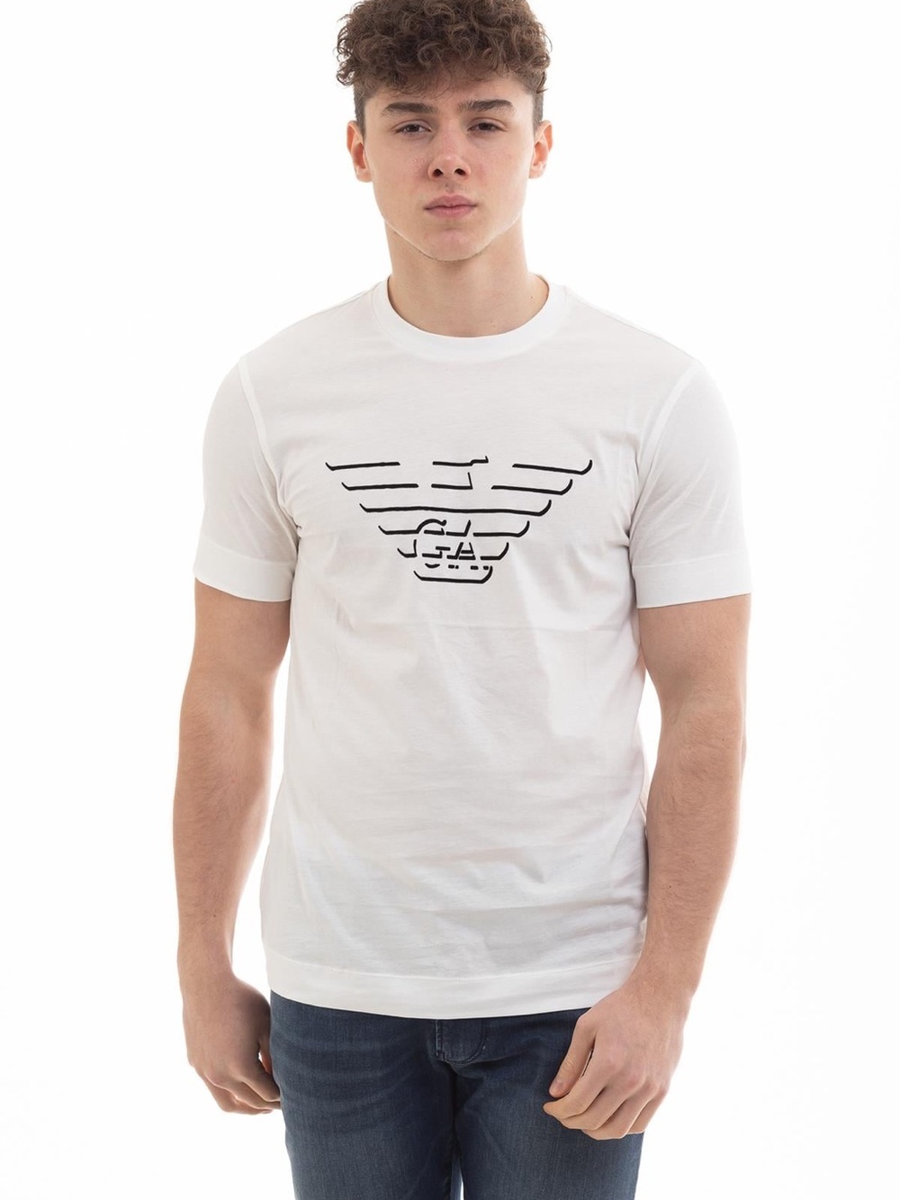 Emporio Armani White Tee with Black Eagle Graphic Size Small - Picture 2 of 8